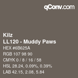 カラーコード: Kilz - LL120 - Muddy Paws | qconv.com