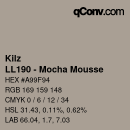 カラーコード: Kilz - LL190 - Mocha Mousse | qconv.com