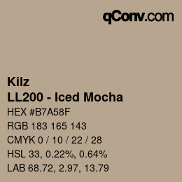 Color code: Kilz - LL200 - Iced Mocha | qconv.com