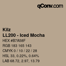 カラーコード: Kilz - LL200 - Iced Mocha | qconv.com