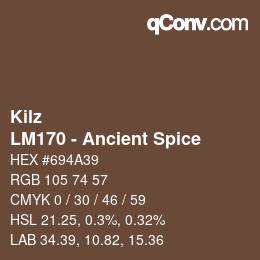 Código de color: Kilz - LM170 - Ancient Spice | qconv.com