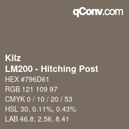 カラーコード: Kilz - LM200 - Hitching Post | qconv.com
