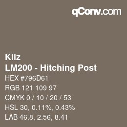 Color code: Kilz - LM200 - Hitching Post | qconv.com