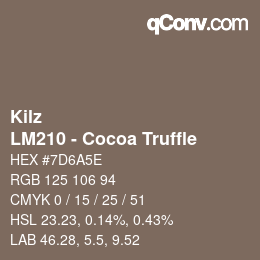 カラーコード: Kilz - LM210 - Cocoa Truffle | qconv.com