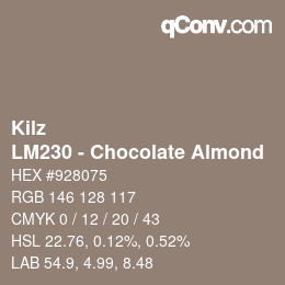 カラーコード: Kilz - LM230 - Chocolate Almond | qconv.com