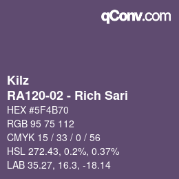 カラーコード: Kilz - RA120-02 - Rich Sari | qconv.com
