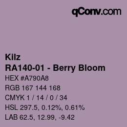 Color code: Kilz - RA140-01 - Berry Bloom | qconv.com