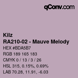 カラーコード: Kilz - RA210-02 - Mauve Melody | qconv.com