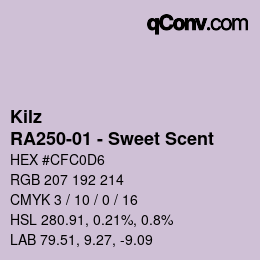 Código de color: Kilz - RA250-01 - Sweet Scent | qconv.com