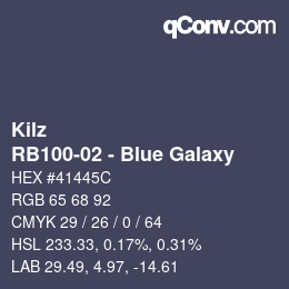 カラーコード: Kilz - RB100-02 - Blue Galaxy | qconv.com