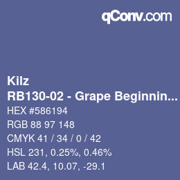 Código de color: Kilz - RB130-02 - Grape Beginnings | qconv.com