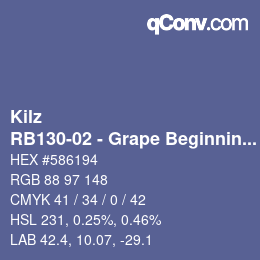 カラーコード: Kilz - RB130-02 - Grape Beginnings | qconv.com