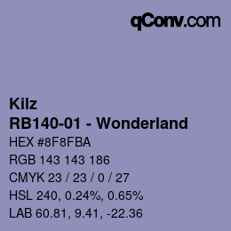 Color code: Kilz - RB140-01 - Wonderland | qconv.com