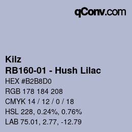 Color code: Kilz - RB160-01 - Hush Lilac | qconv.com