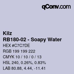 Code couleur: Kilz - RB180-02 - Soapy Water | qconv.com