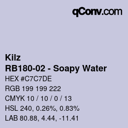 カラーコード: Kilz - RB180-02 - Soapy Water | qconv.com
