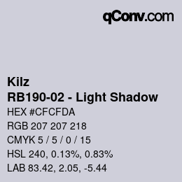 Color code: Kilz - RB190-02 - Light Shadow | qconv.com