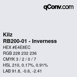 Color code: Kilz - RB200-01 - Inverness | qconv.com