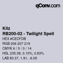 Color code: Kilz - RB200-02 - Twilight Spell | qconv.com