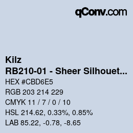 Color code: Kilz - RB210-01 - Sheer Silhouette | qconv.com