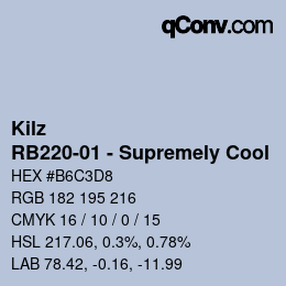 Color code: Kilz - RB220-01 - Supremely Cool | qconv.com