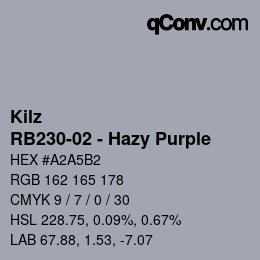 Color code: Kilz - RB230-02 - Hazy Purple | qconv.com