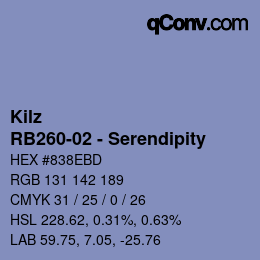 カラーコード: Kilz - RB260-02 - Serendipity | qconv.com