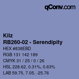 Color code: Kilz - RB260-02 - Serendipity | qconv.com