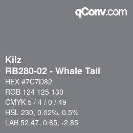 Color code: Kilz - RB280-02 - Whale Tail | qconv.com