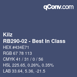 Color code: Kilz - RB290-02 - Best In Class | qconv.com