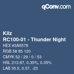カラーコード: Kilz - RC100-01 - Thunder Night | qconv.com