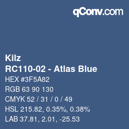 カラーコード: Kilz - RC110-02 - Atlas Blue | qconv.com