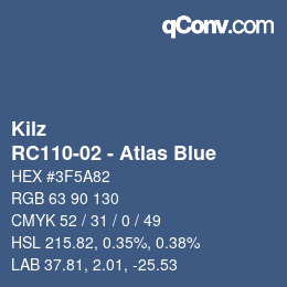 Color code: Kilz - RC110-02 - Atlas Blue | qconv.com