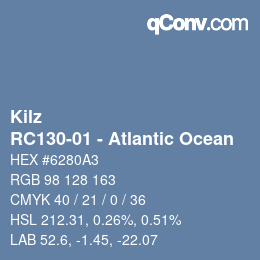 Color code: Kilz - RC130-01 - Atlantic Ocean | qconv.com