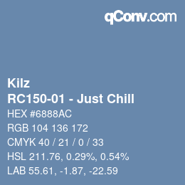 カラーコード: Kilz - RC150-01 - Just Chill | qconv.com