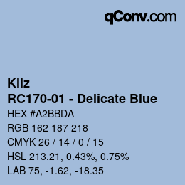 カラーコード: Kilz - RC170-01 - Delicate Blue | qconv.com