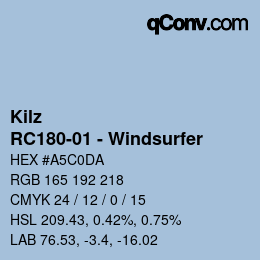 カラーコード: Kilz - RC180-01 - Windsurfer | qconv.com