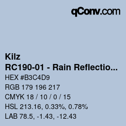 カラーコード: Kilz - RC190-01 - Rain Reflection | qconv.com