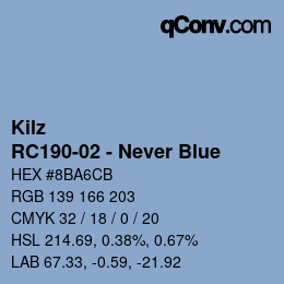 カラーコード: Kilz - RC190-02 - Never Blue | qconv.com