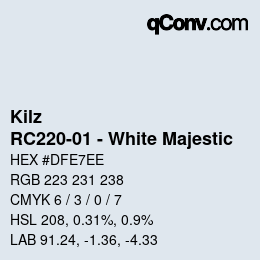 カラーコード: Kilz - RC220-01 - White Majestic | qconv.com