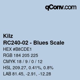 Color code: Kilz - RC240-02 - Blues Scale | qconv.com