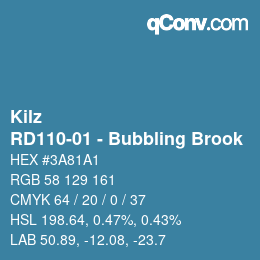 カラーコード: Kilz - RD110-01 - Bubbling Brook | qconv.com