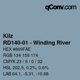 Color code: Kilz - RD140-01 - Winding River | qconv.com