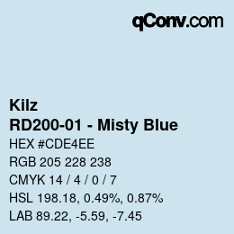 カラーコード: Kilz - RD200-01 - Misty Blue | qconv.com