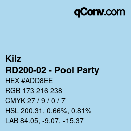 カラーコード: Kilz - RD200-02 - Pool Party | qconv.com