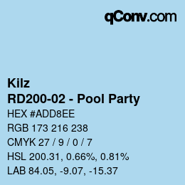 Color code: Kilz - RD200-02 - Pool Party | qconv.com