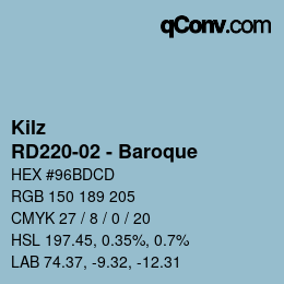カラーコード: Kilz - RD220-02 - Baroque | qconv.com
