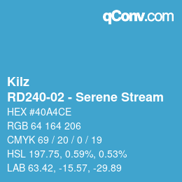 Color code: Kilz - RD240-02 - Serene Stream | qconv.com