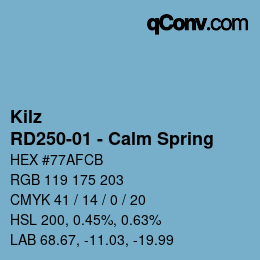 Color code: Kilz - RD250-01 - Calm Spring | qconv.com