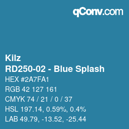 Color code: Kilz - RD250-02 - Blue Splash | qconv.com